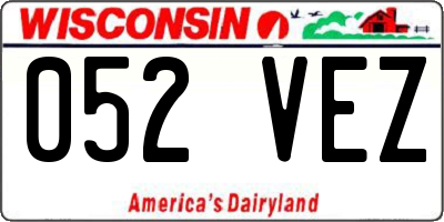 WI license plate 052VEZ