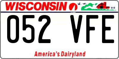 WI license plate 052VFE