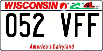 WI license plate 052VFF