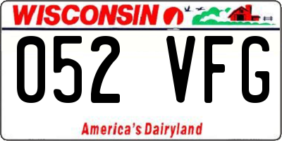 WI license plate 052VFG