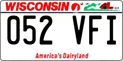 WI license plate 052VFI