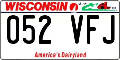WI license plate 052VFJ