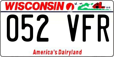 WI license plate 052VFR