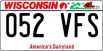 WI license plate 052VFS