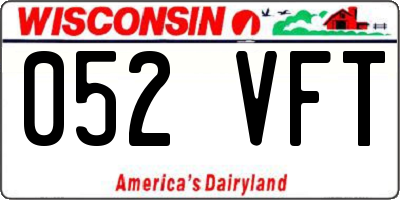 WI license plate 052VFT