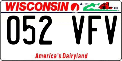 WI license plate 052VFV