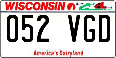 WI license plate 052VGD