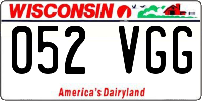 WI license plate 052VGG