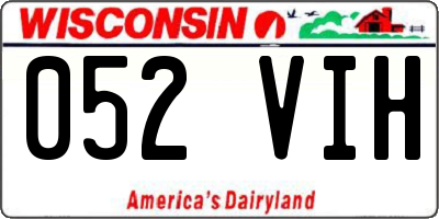 WI license plate 052VIH