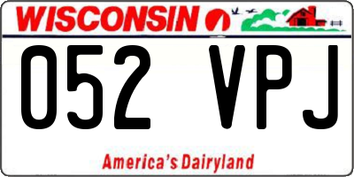 WI license plate 052VPJ