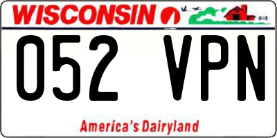 WI license plate 052VPN