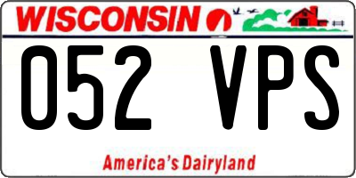 WI license plate 052VPS
