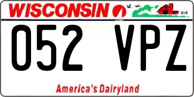 WI license plate 052VPZ
