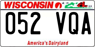 WI license plate 052VQA