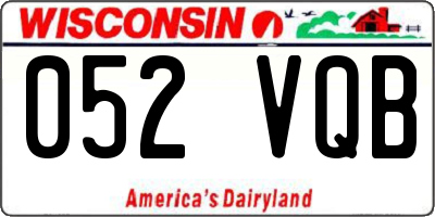 WI license plate 052VQB