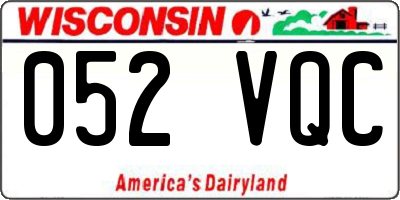 WI license plate 052VQC