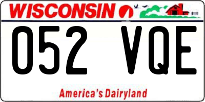 WI license plate 052VQE