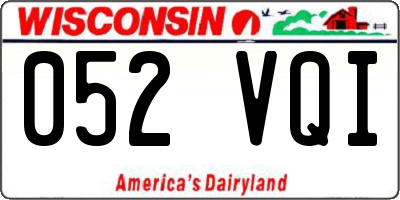 WI license plate 052VQI