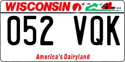 WI license plate 052VQK