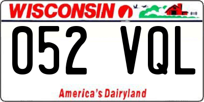 WI license plate 052VQL