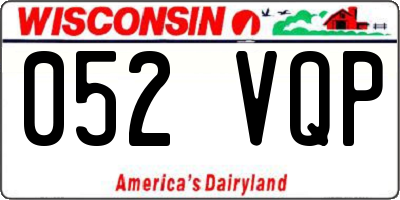 WI license plate 052VQP