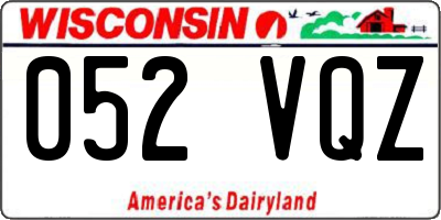 WI license plate 052VQZ