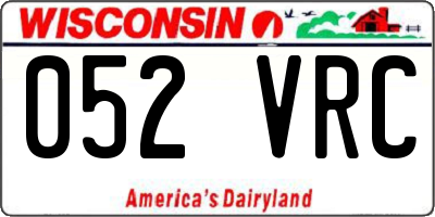 WI license plate 052VRC