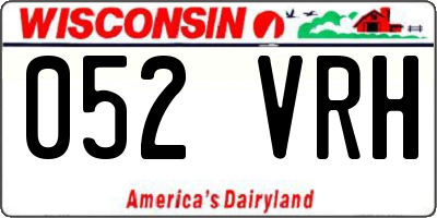 WI license plate 052VRH