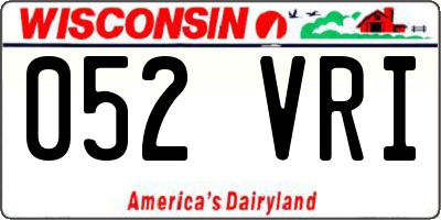 WI license plate 052VRI