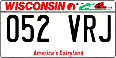 WI license plate 052VRJ