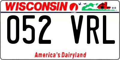 WI license plate 052VRL