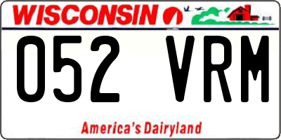 WI license plate 052VRM
