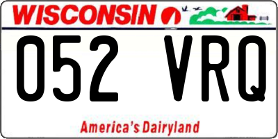 WI license plate 052VRQ