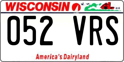 WI license plate 052VRS