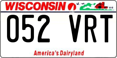 WI license plate 052VRT