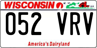 WI license plate 052VRV