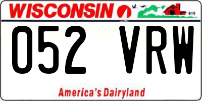 WI license plate 052VRW