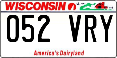 WI license plate 052VRY