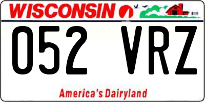 WI license plate 052VRZ