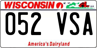WI license plate 052VSA