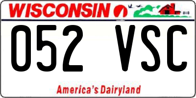 WI license plate 052VSC