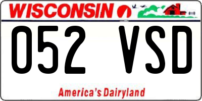 WI license plate 052VSD