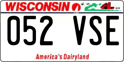WI license plate 052VSE