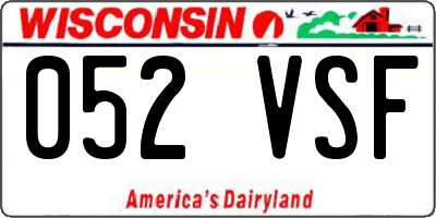 WI license plate 052VSF