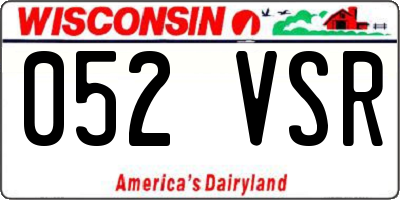 WI license plate 052VSR