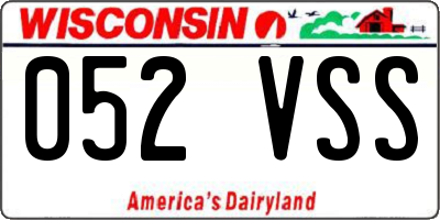 WI license plate 052VSS