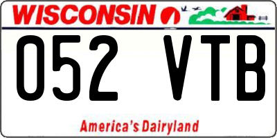 WI license plate 052VTB