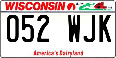 WI license plate 052WJK
