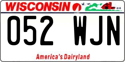 WI license plate 052WJN