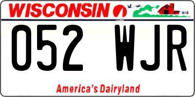 WI license plate 052WJR